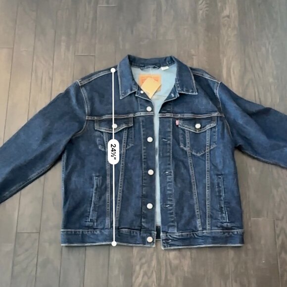 Levis Dark Wash Large Blue Denim Jacket NWT - Picture 15 of 16